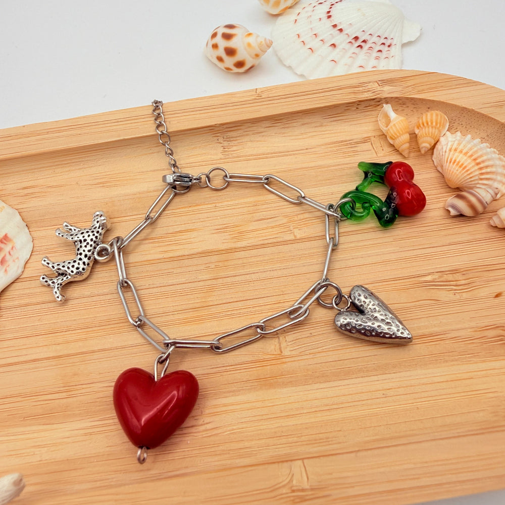 Bracelet Cœur Cerise