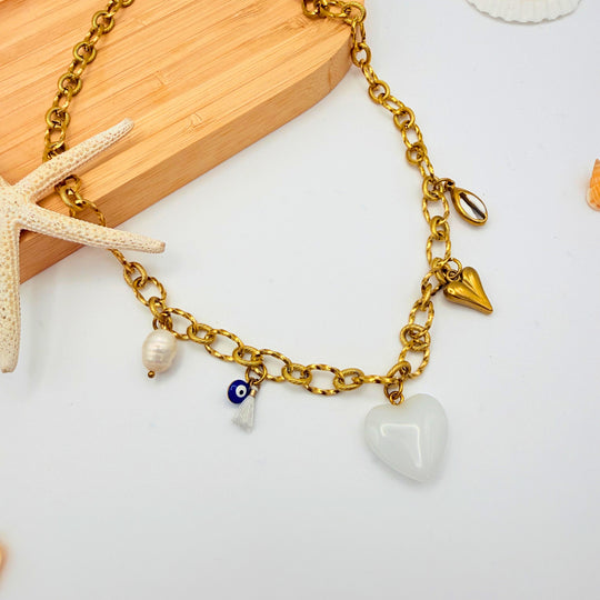 Collier coeur de rivage