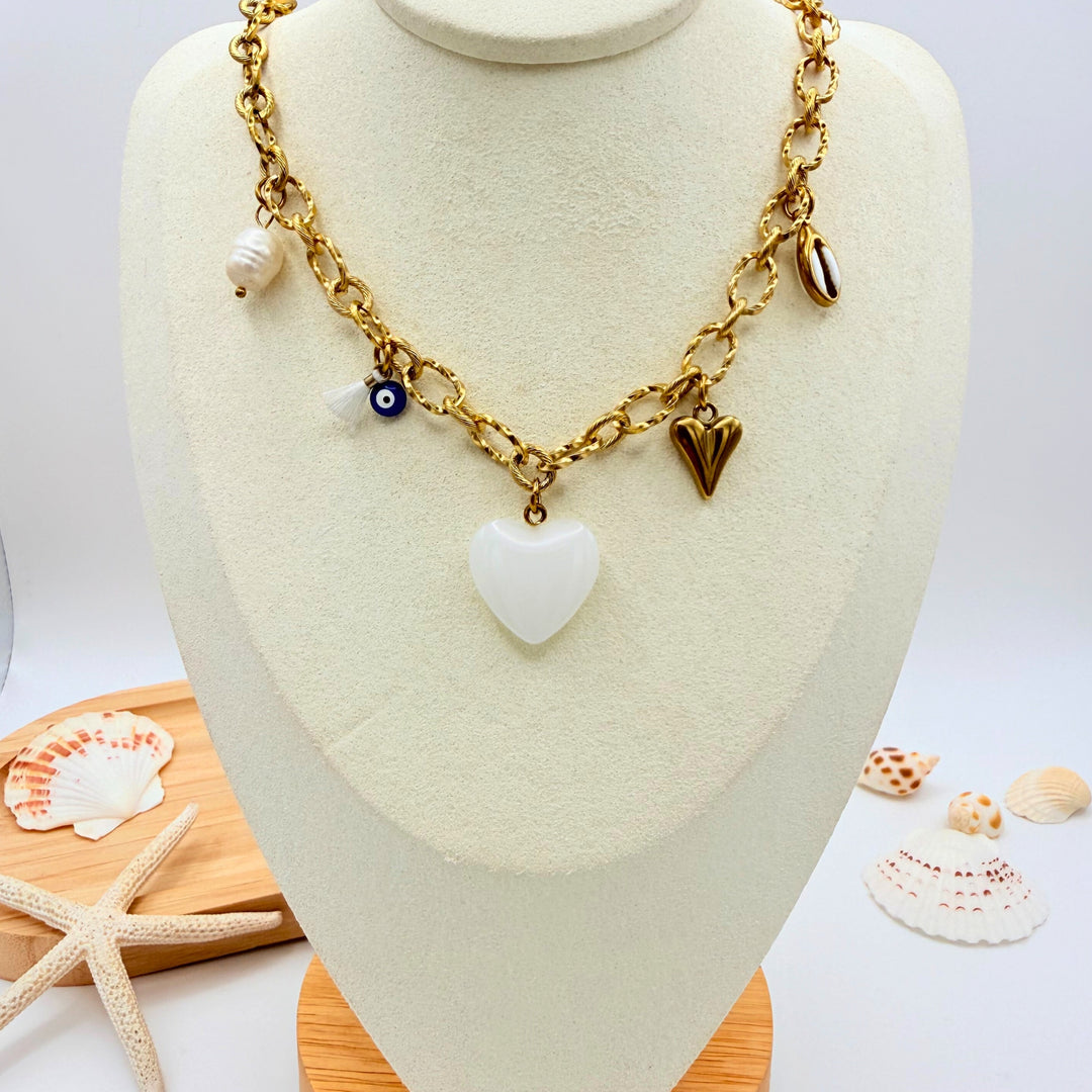 Collier coeur de rivage
