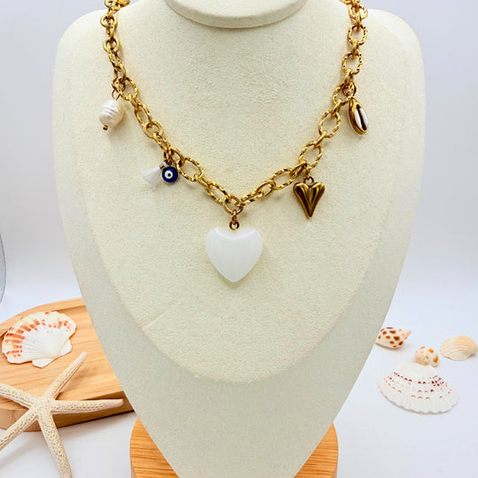 Collier coeur de rivage